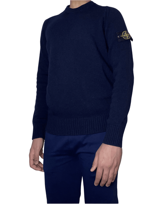 Stone Island Lambswool Crew Knit Navy - Centurion Clothing