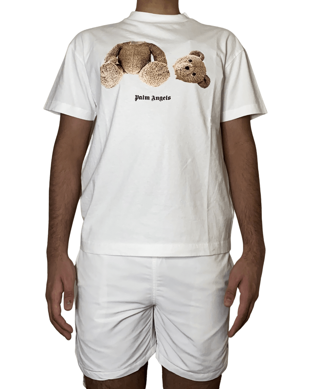 Palm Angels White Bear-Print T-Shirt - Centurion Clothing