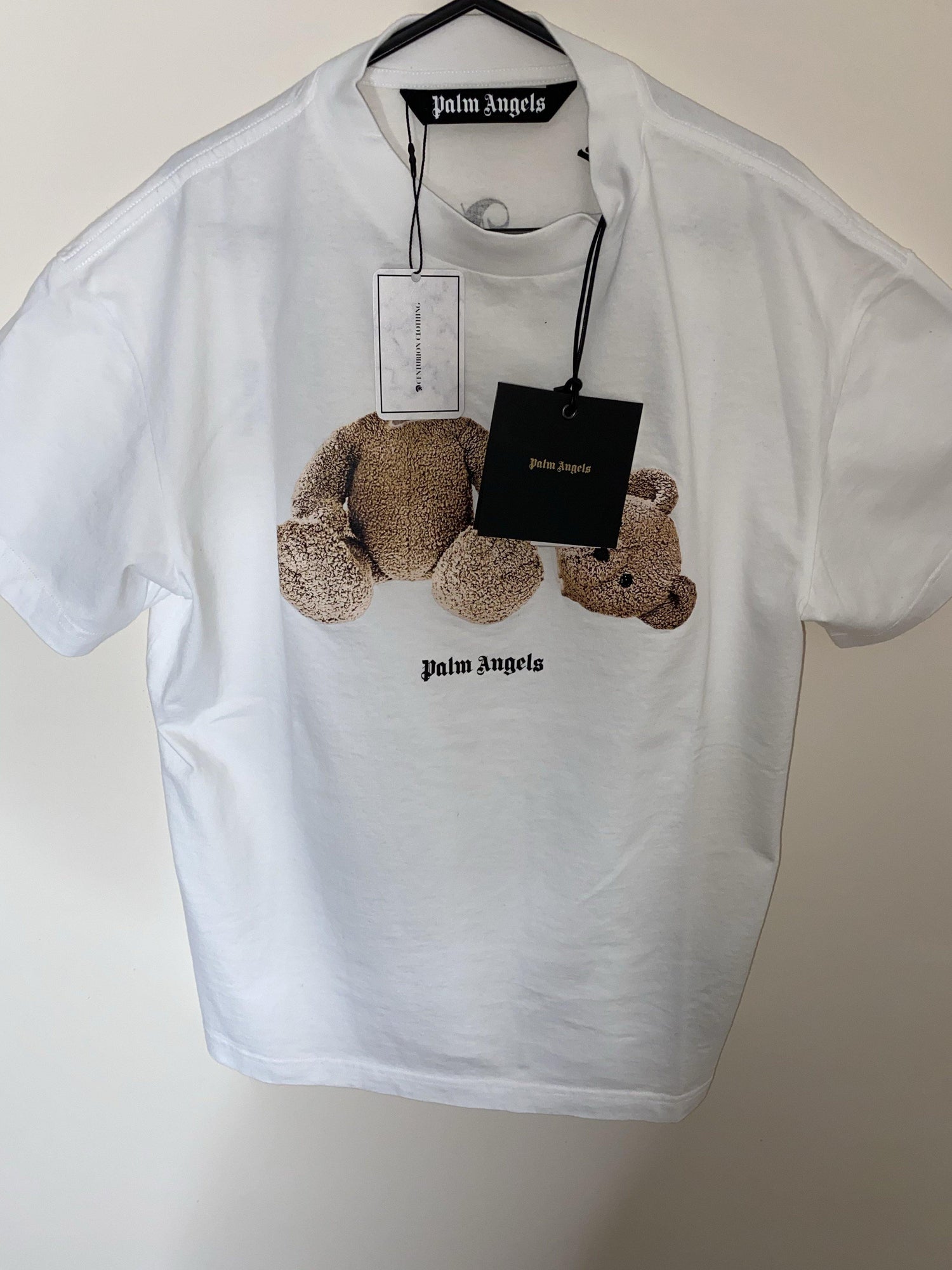 Palm Angels White Bear-Print T-Shirt - Centurion Clothing
