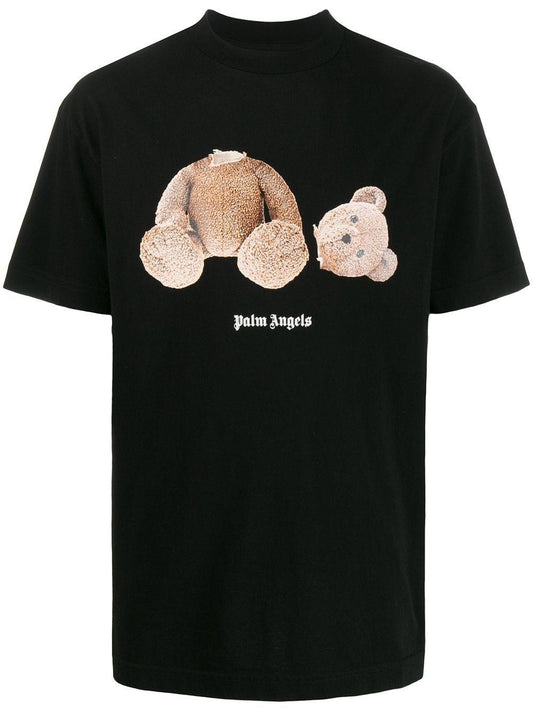 Palm Angels Black Bear-Print T-Shirt - Centurion Clothing